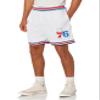 Ultra Game NBA Official Mens Showtime Active Basketball Training Shorts - Unisex, Philadelphia 76ers, White, Medium view 4