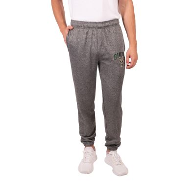 Ultra Game NBA Men's Soft Fleece Active Jogger Sweatpants, Milwaukee Bucks, Heather Charcoal, Small