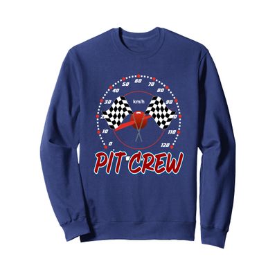 Pit Crew Team Race Cars Pit Crew Member Checkered Flags Sweatshirt