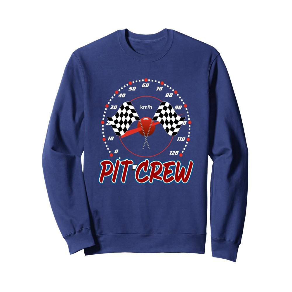 Pit Crew Team Race Cars Pit Crew Member Checkered Flags Sweatshirt