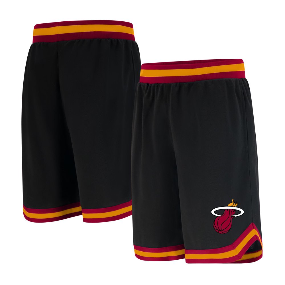 Ultra Game NBA Official Mens Active Knit Basketball Training Shorts - Unisex, Miami Heat, Team Color, Medium