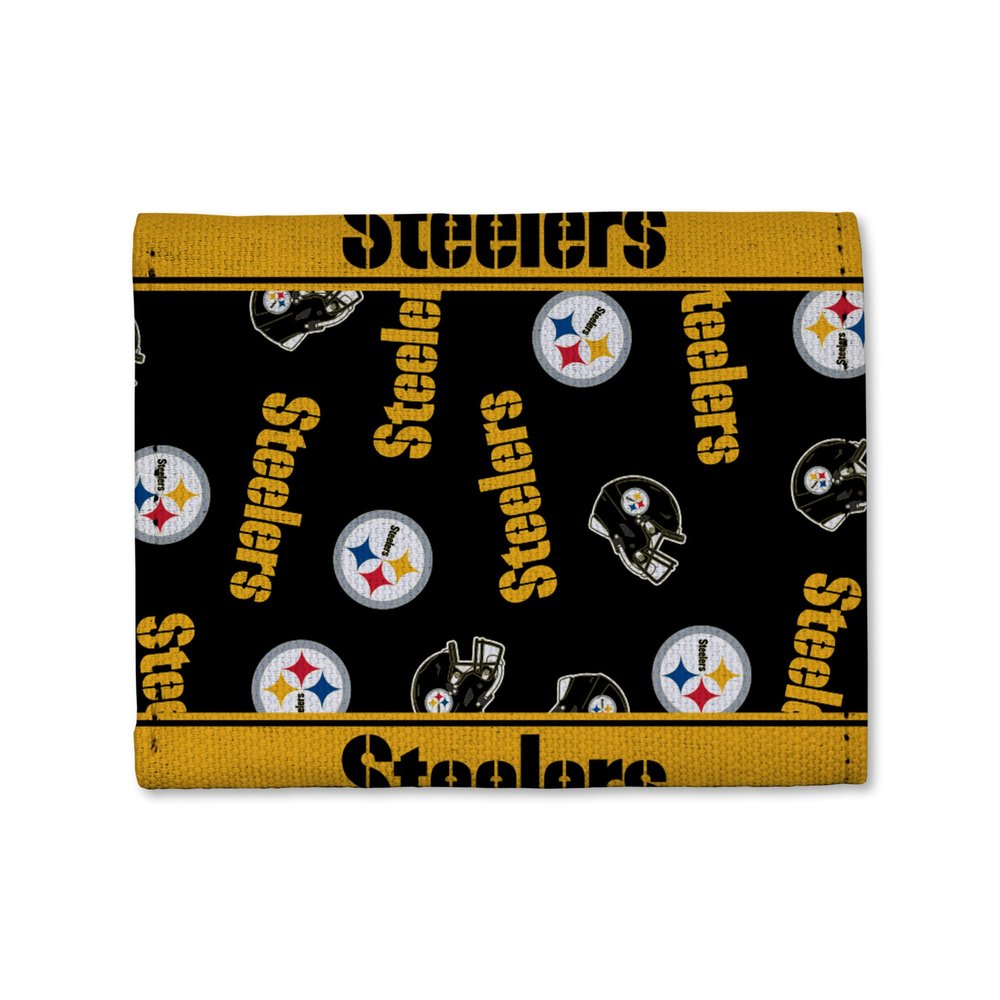 Rico Industries NFL Football Pittsburgh Steelers Canvas Trifold Wallet - Great Accessory