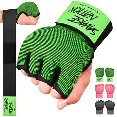 BeSAVAGE Boxing Hand Wraps Inner Gloves for Men & Women  Gel Padded MMA Gloves with 80cm Wrist Straps  Muay Thai, Kickboxing, Punching, Training Wraps Under Boxing Gloves