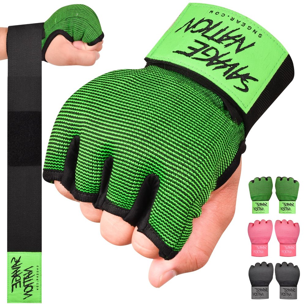 BeSAVAGE Boxing Hand Wraps Inner Gloves for Men & Women Gel Padded MMA Gloves with 80cm Wrist Straps Muay Thai, Kickboxing, Punching, Training Wraps Under Boxing Gloves