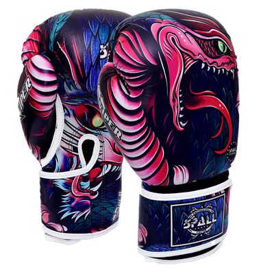 Spall Pro US MMA, Kickboxing, Muay Thai Boxing Leather Gloves for Men & Women Viper Multi - 6 OZ