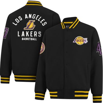 Ultra Game NBA Official Mens Game Time Varsity Jacket - Unisex, Los Angeles Lakers, Team Color, Small