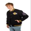 Ultra Game NBA Official Mens Game Time Varsity Jacket - Unisex, Los Angeles Lakers, Team Color, Small view 3