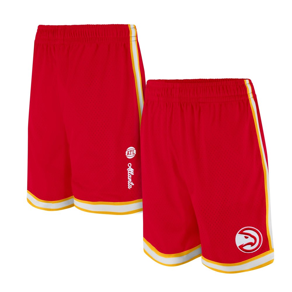 Ultra Game NBA Official Mens Slam Active Basketball Training Shorts - Unisex, Atlanta Hawks, Team Color, Large