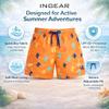 INGEAR Little Boys Quick Dry Swim Trunks UPF 50+ Beach Board Shorts Sizes 2T-14 Vibrant Patterns for Summer Adventures view 3