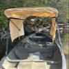 Beige Canoe/Kayak Sun Shade/Canopy Bimini Top Conestoga Wagon Style with 2 Differently Sized Sets of Removable Zippered Side Curtains for Maximum Sun Protection and Complete Customization view 3