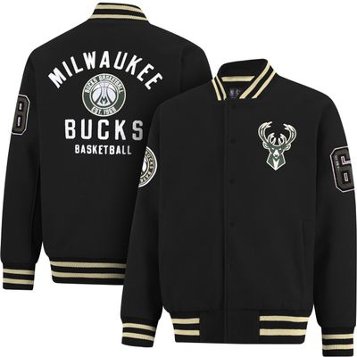 Ultra Game NBA Official Mens Game Time Varsity Jacket - Unisex, Milwaukee Bucks, Team Color, X-Large