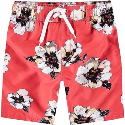 Kanu Surf Boys, Echo Quick Dry UPF 50+ Beach Swim Trunk, Antigua Red, 4T