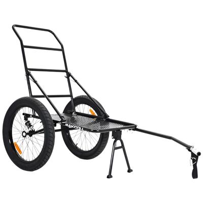 Bakcou - Folding Utility eBike Trailer - Hitch Attachment, Axle Extenders, 16x3 Fat Tires, Heavy-Duty Cargo Storage Cart with Canvas Liner