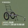 Bakcou - Folding Utility eBike Trailer - Hitch Attachment, Axle Extenders, 16x3 Fat Tires, Heavy-Duty Cargo Storage Cart with Canvas Liner view 2