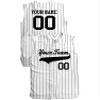 Custom Pinstripe Sleeveless Baseball Jersey 6 Button, White, Black, Adult XL view 2