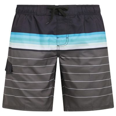 Kanu Surf Boys Playa Quick Dry UPF 50+ Beach Swim Trunks, Iconic Black/Charcoal, 14-16 US