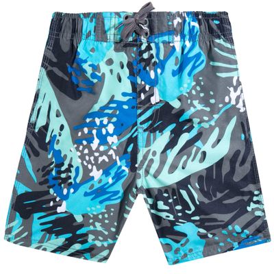 Kanu Surf Boys Playa Quick Dry UPF 50+ Beach Swim Trunks, Ripple Charcoal, 14-16 US