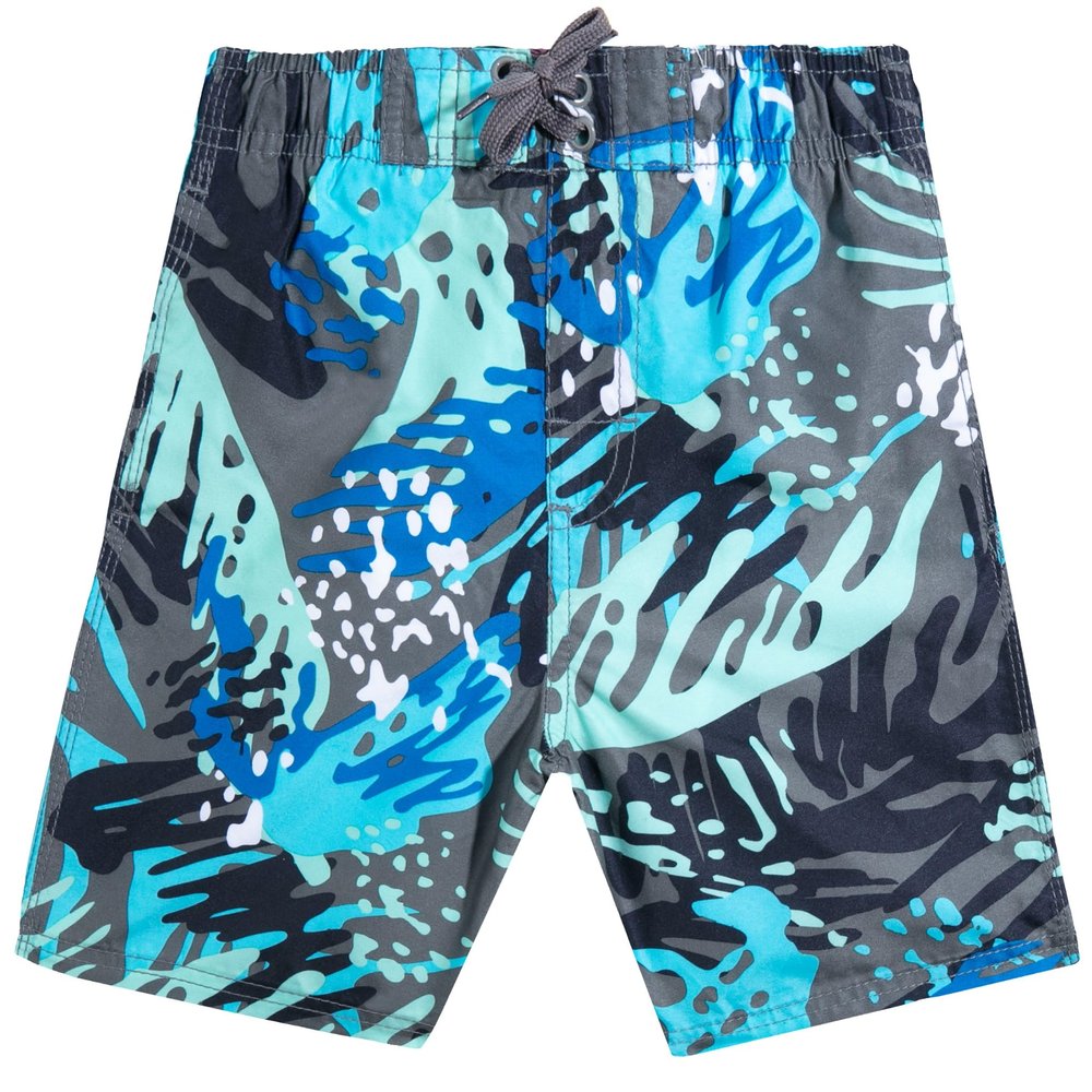 Kanu Surf Boys Playa Quick Dry UPF 50+ Beach Swim Trunks, Ripple Charcoal, 14-16 US
