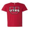 CornBorn Utah Utes T Shirt - Premium Tri-Blend Block U Utes Logo - Red - Extra Small view 1