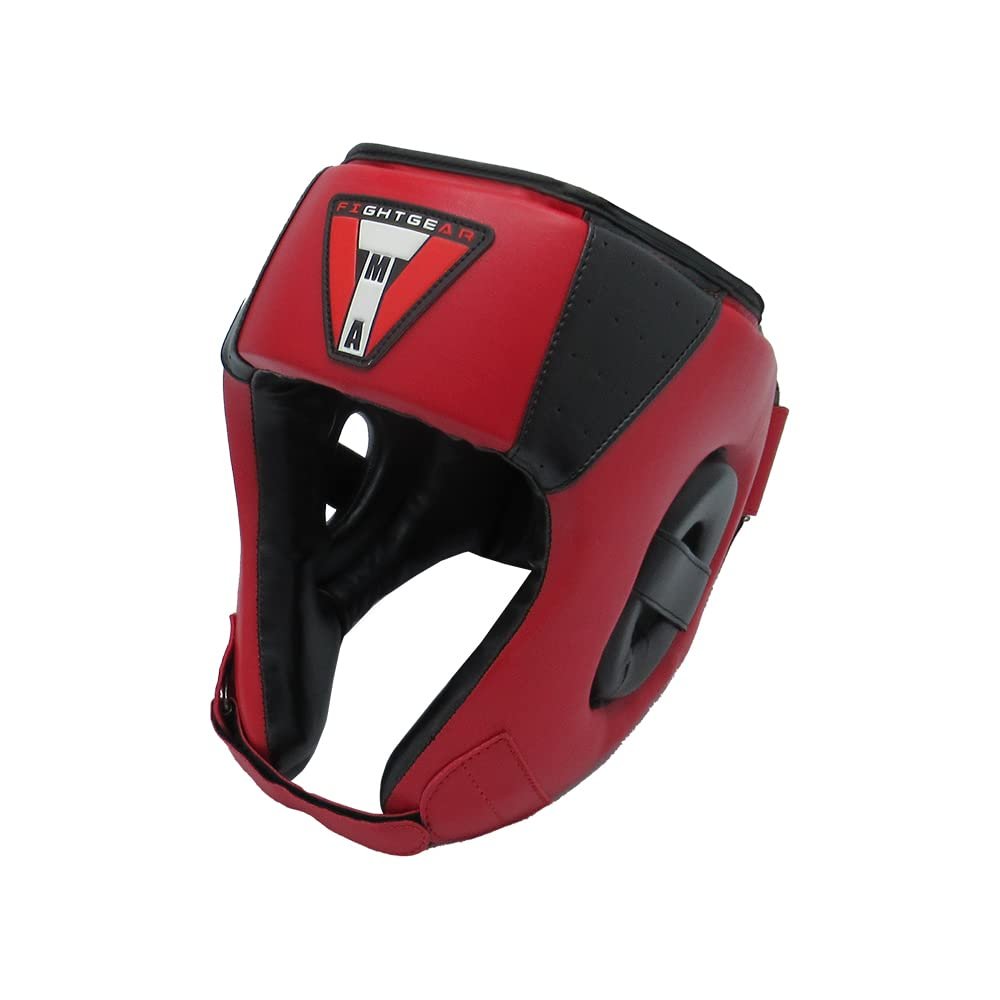 TMA Adult Headgear for Boxing, MMA Training and Kickboxing, Helmet for Sparring, Muay Thai and Taekwondo (Red)