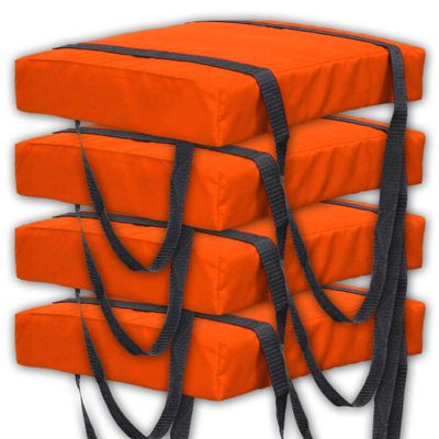 Bradley 4 Pack Type IV Boat Cushion USCG Approved Throwable Flotation Device; Coast Guard Approved Throw Preserver with Foam; throwable Boat Cushion Safety Device Neon Orange