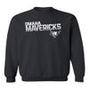 CornBorn Nebraska Omaha Mavericks Sweatshirt - Crewneck Fleece Omaha Mavericks Stripe Fade - Black - 5X view 1