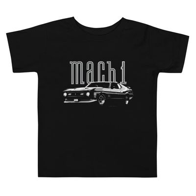 1971 Stang Mach 1 Fastback 429 Super Cobra Jet Black Muscle Car Classic Cars Driver Toddler Short Sleeve Tee