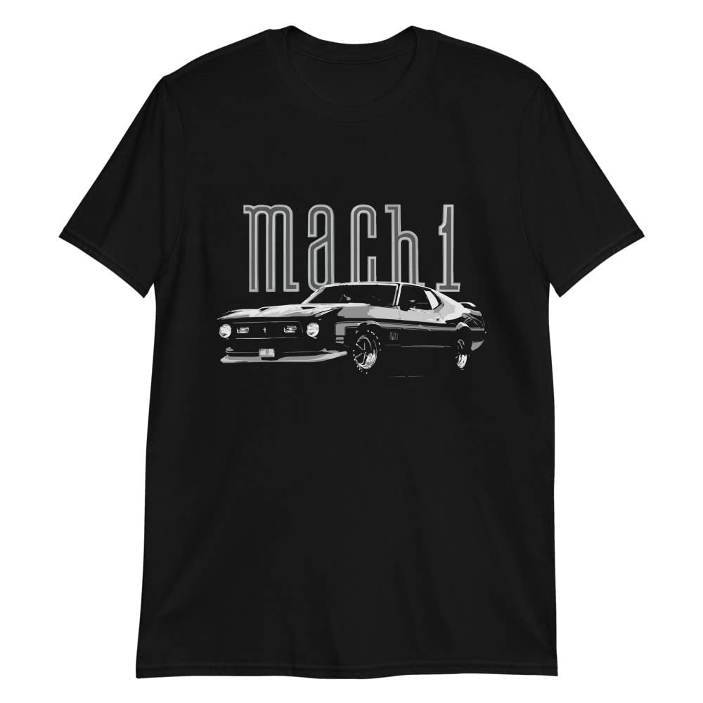 1971 Stang Mach 1 Fastback 429 Super Cobra Jet Black Muscle Car Classic Cars Driver T-Shirt