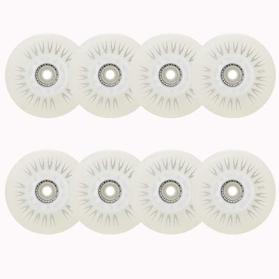 JHKJ Inline Skate Wheels 8 Pack Luminous Flash Inline Skates Replacement Wheel Light-up Wheels with Bearings, White,80mm