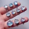 1PC Ladies Natural Crystal Ring Small Oval Real Stone Blue Quartz Clear Aquamarine Crystal Ring Adjustable,1PC Random Delivery view 4