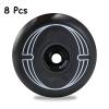 JHKJ Inline Skate Wheels 90A Outdoor Skate Wheels with Bearings Black Set of 8 72mm/76mm/80mm for Concrete Sidewalks Roads,72mm view 3