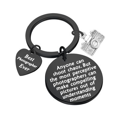 BAUNA Photographer Gift Camera Keychain Best Photographer Ever Thank You Gift for Photographer Videographer