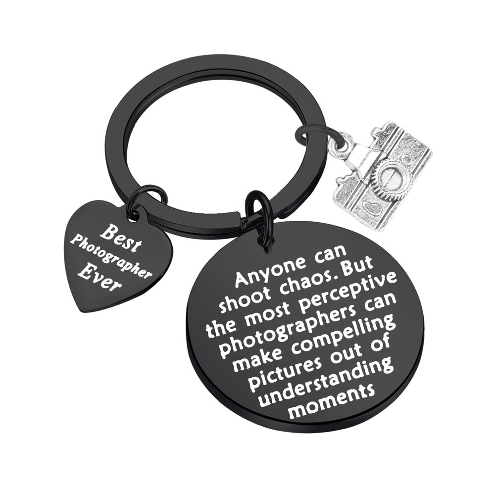BAUNA Photographer Gift Camera Keychain Best Photographer Ever Thank You Gift for Photographer Videographer