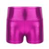 Alvivi Kids Girls Shiny Metallic Dance Shorts Ballet Dance Gymnastics High Waist Fitness Booty Shorts Rose 12 Years view 1