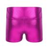 Alvivi Kids Girls Shiny Metallic Dance Shorts Ballet Dance Gymnastics High Waist Fitness Booty Shorts Rose 12 Years view 2