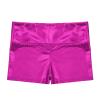 Alvivi Kids Girls Shiny Metallic Dance Shorts Ballet Dance Gymnastics High Waist Fitness Booty Shorts Rose 12 Years view 3