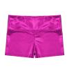 Alvivi Kids Girls Shiny Metallic Dance Shorts Ballet Dance Gymnastics High Waist Fitness Booty Shorts Rose 12 Years view 4