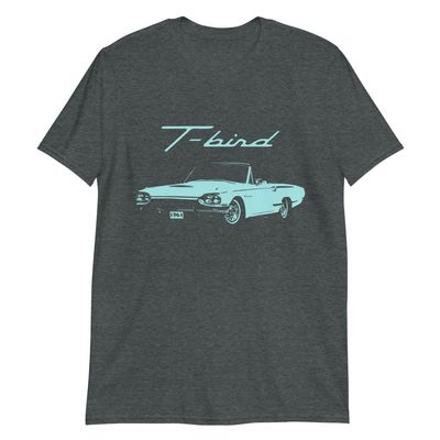 1964 Thunderbird T-Bird Classic Car Custom Collector Cars Art American Automotive Nostalgia T-Shirt Dark Heather