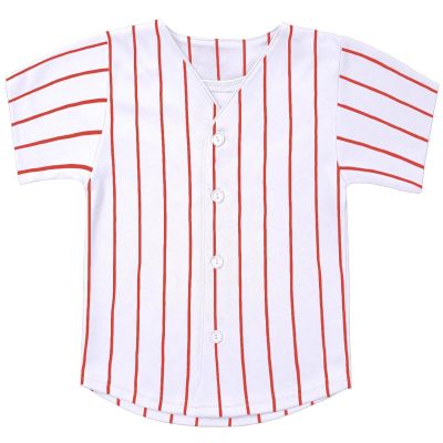 babyhealthy Kids Baseball Jersey Red Striped Button Down Shirt Hip Hop Hipster Personalized Sport T Shirts Tops for Boys