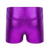 Alvivi Kids Girls Shiny Metallic Dance Shorts Ballet Dance Gymnastics High Waist Fitness Booty Shorts Purple 4 Years view 2