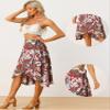 Allegra K Floral Skirt for Women's Hawaiian Tropical Beach Boho Wrap Midi Skirt Large Red view 2