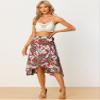 Allegra K Floral Skirt for Women's Hawaiian Tropical Beach Boho Wrap Midi Skirt Large Red view 3