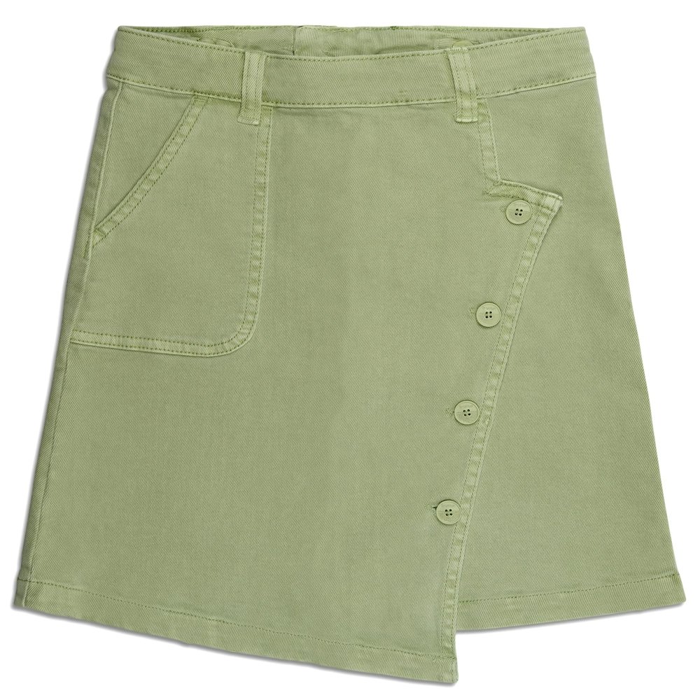KIDSCOOL SPACE Big Girls Summer Skirt,Elastic Band Inside Soft Strechy Cotton Denim Girl Dress Shorts,Green,12