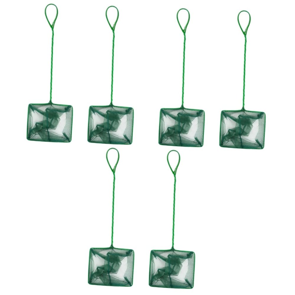 DECHOUS 6pcs Portable Fish Tank Nets Catching Nets for Outdoor Fishing for Fish for Boys and Girls and Beginners Versatile Use for and Stream Fishing Green