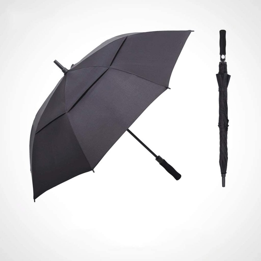 DEPILA Umbrella Automatic Open Golf Umbrella Extra Large Oversize Double Canopy Vented Windproof Waterproof Stick Umbrellas for Rain and Sun Umbrella