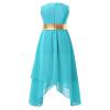 Linjinx Kids Girls Praise Lyrical Dance Dress Worship Liturgical Celebration Costume Church Robe Blue Green B 8 Years view 2
