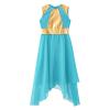 Linjinx Kids Girls Praise Lyrical Dance Dress Worship Liturgical Celebration Costume Church Robe Blue Green B 8 Years view 3