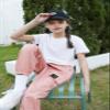 Betusline Cute Clothes for Teen Girls, Short Sleeve White Crop Tops Tee Shirts + Pink Cargo Jogger Pants Outfits 2pcs Clothes Set11-12 Years = Tag 160 view 4