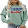 ESIKAH Weekend Forecast Baseball Sweatshirt Baseball Mom Shirt Baseball Lover Shirt Gifts Women Loose Crewneck Pullover Tops Green view 1