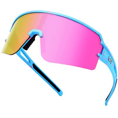 AVV Polarized cycling glasses sports sunglasses,UV400 Protection Fishing Driving running baseball Adjustable sunglasses for men women, Blue